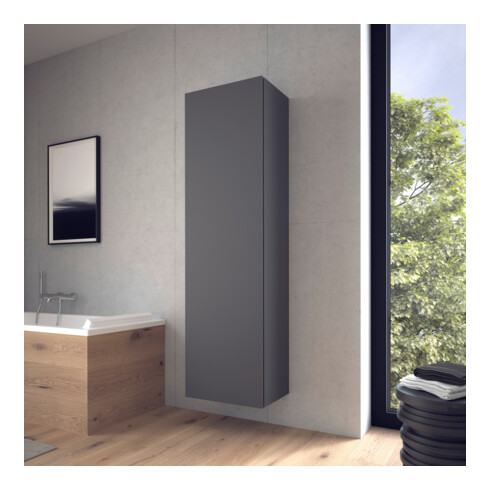 Duravit Hochschrank L-Cube 50x36,3x176cm, Tür links, graphit matt