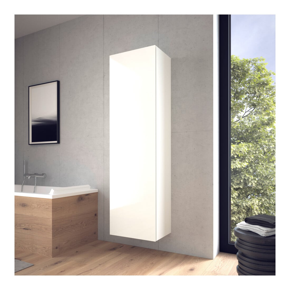 Duravit Hochschrank L-Cube 50x36,3x176cm, Tür links, weiß Hochglanz