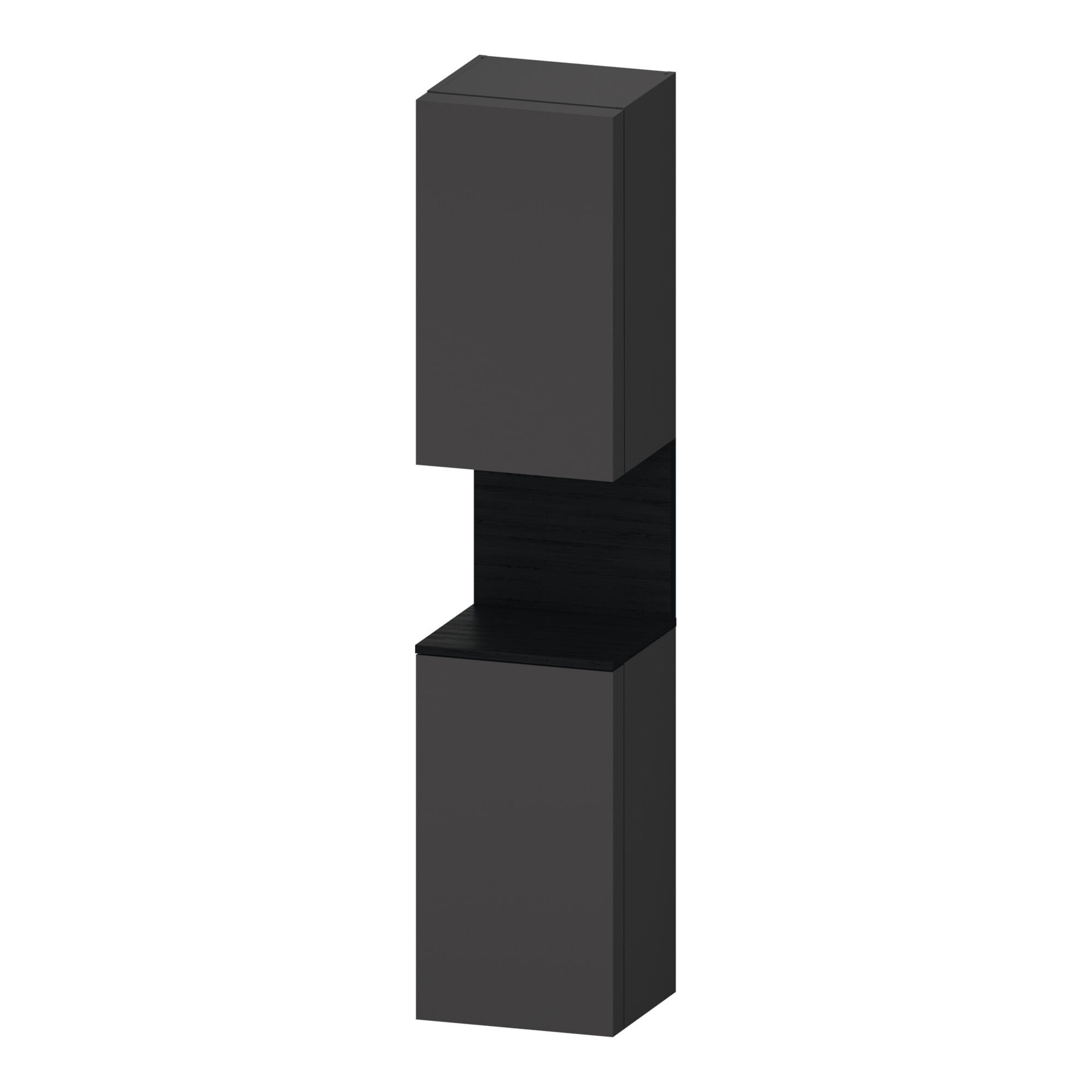 Duravit Hochschrank Qatego 40x36x1760cm, 2 T, An l, Ei schw/grap ma