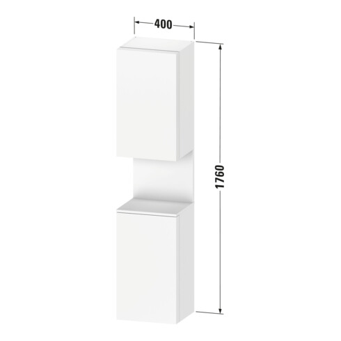 Duravit Hochschrank Qatego 40x36x1760cm, 2 T, An r, E Ma/t matt