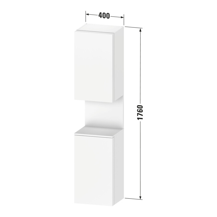 Duravit Hochschrank Qatego 40x36x1760cm, 2 T, An r, E schwarz/E Nat