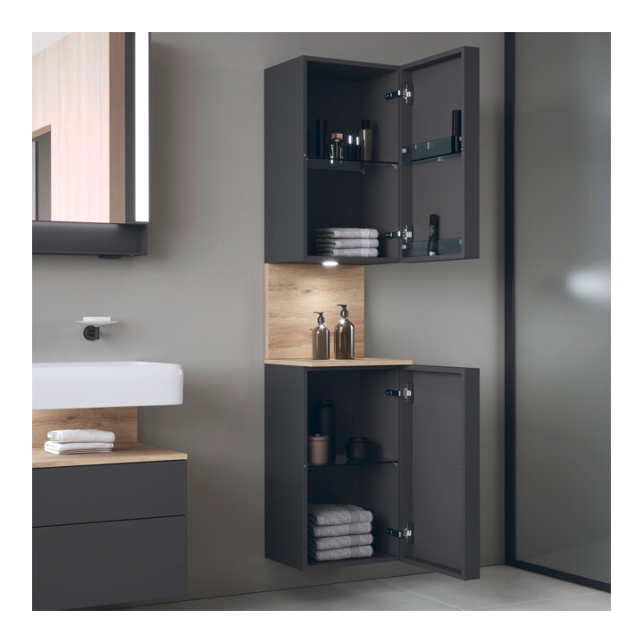 Duravit Hochschrank Qatego 40x36x1760cm, 2 T, B, An l, E Ma/Gra ma