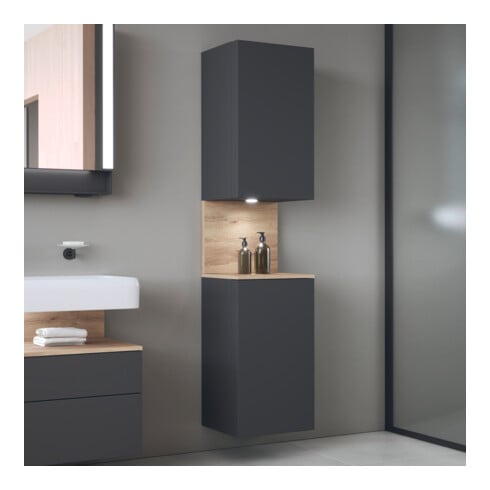 Duravit Hochschrank Qatego 40x36x1760cm, 2 T, B, An l, E Ma/Gra ma