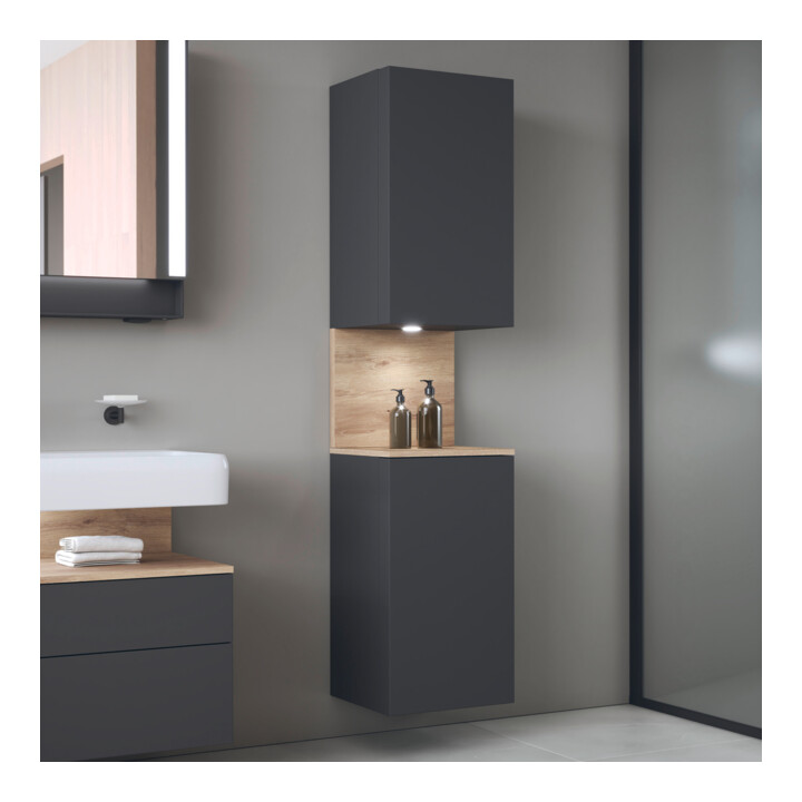 Duravit Hochschrank Qatego 40x36x1760cm, 2 T, B, An l, E Ma/Gra ma