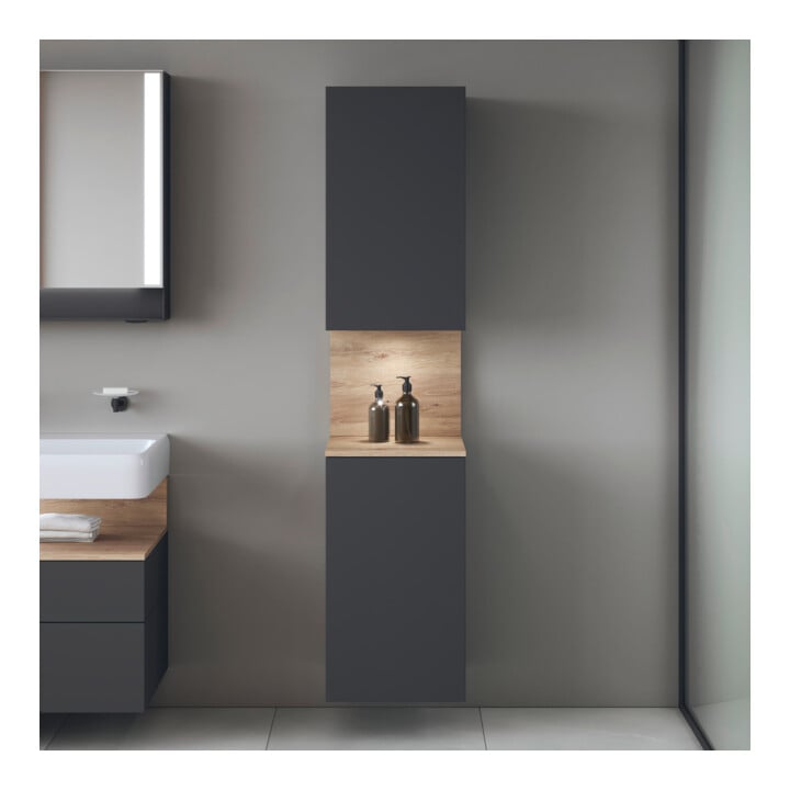 Duravit Hochschrank Qatego 40x36x1760cm, 2 T, B, An l, E Ma/Gra ma
