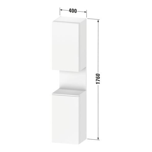 Duravit Hochschrank Qatego 40x36x1760cm, 2 T, B, An l, E sw/E Mamor