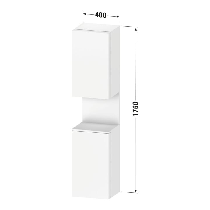 Duravit Hochschrank Qatego 40x36x1760cm, 2 T, B, An l, E sw/E Nat