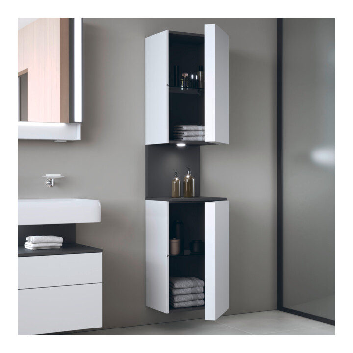Duravit Hochschrank Qatego 40x36x1760cm, 2 T, B, An l, gra m/we ma