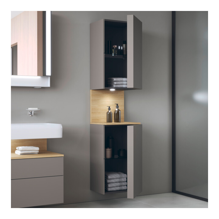 Duravit Hochschrank Qatego 40x36x1760cm, 2 T, B, An li, Ei nat/b ma
