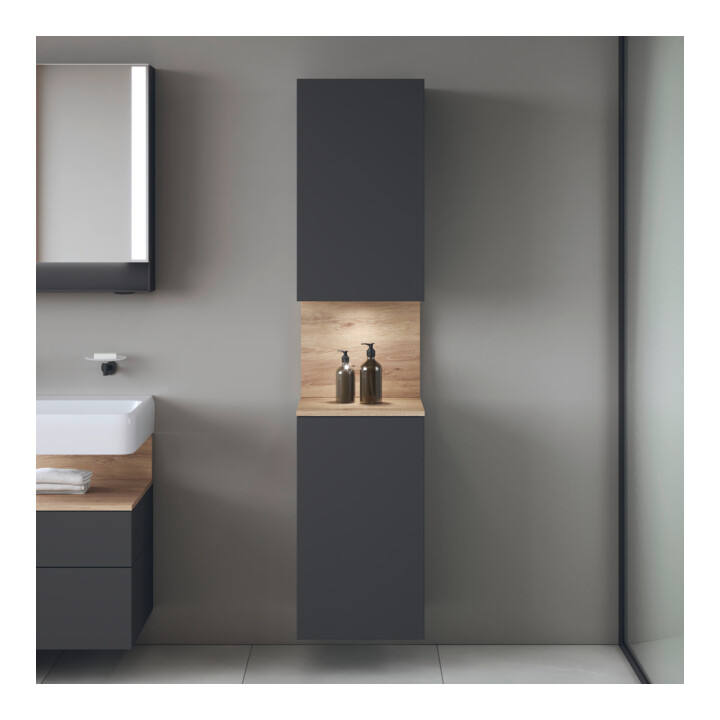 Duravit Hochschrank Qatego 40x36x1760cm, 2 T, B, An r, E Ma/Gra ma
