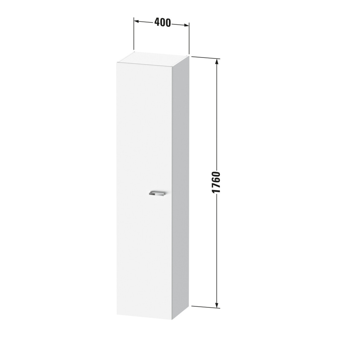 Duravit Hochschrank XBase 40x35,8x176cm, graphit matt