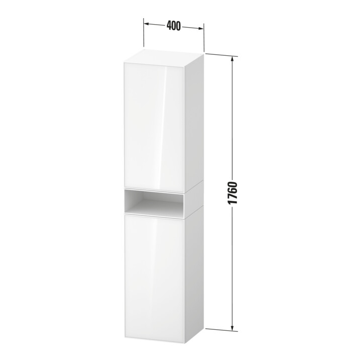 Duravit Hochschrank Zencha 40x36x176cm, 2 T, An l, E schw/grap matt
