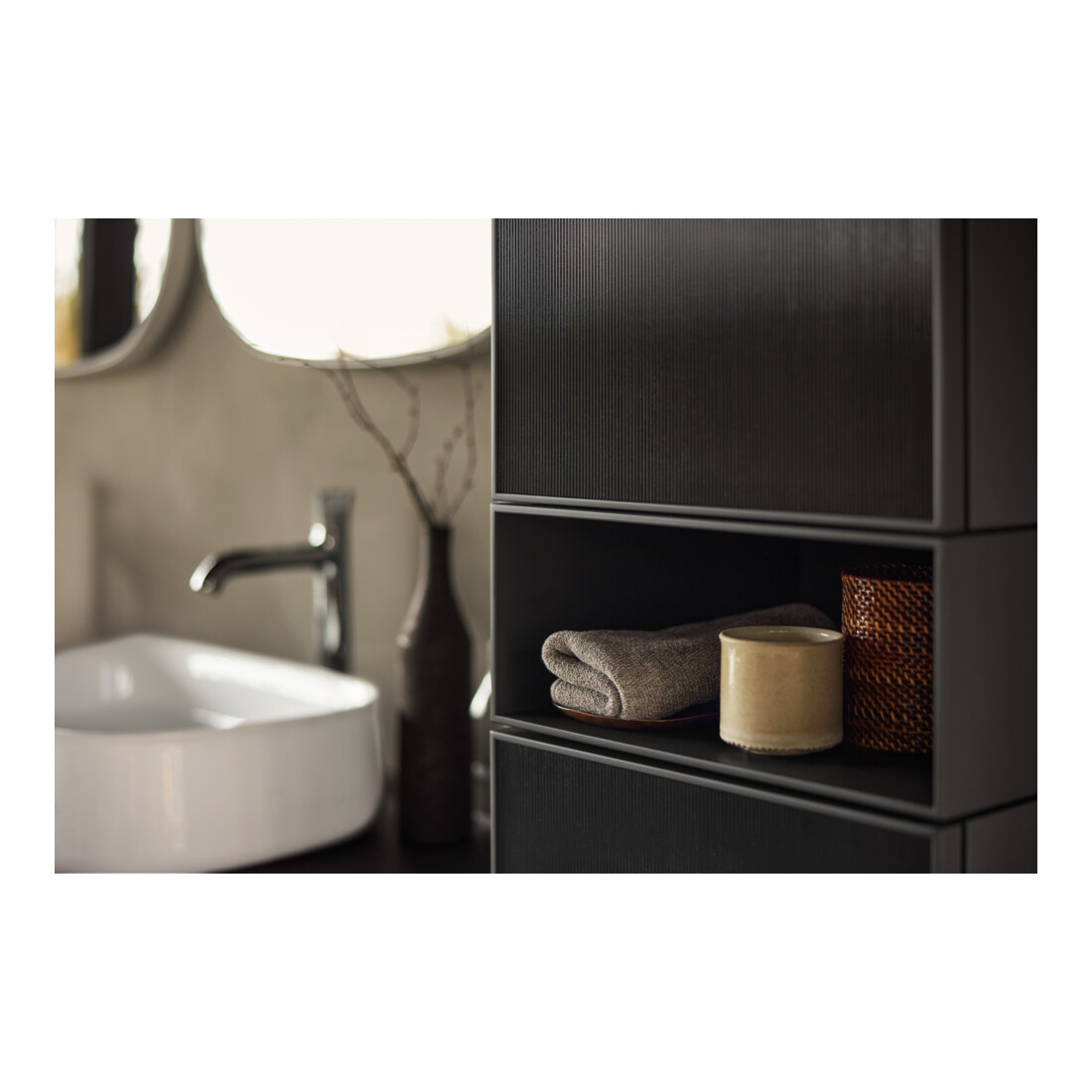 Duravit Hochschrank Zencha 40x36x176cm, 2 T, An r, Gl s Lin/gr matt
