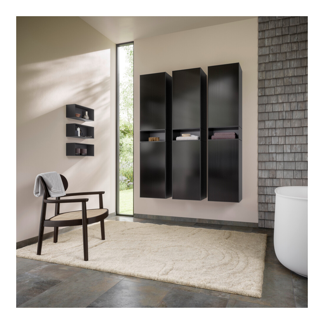 Duravit Hochschrank Zencha 40x36x176cm, 2 T, An r, Gl s Lin/gr matt