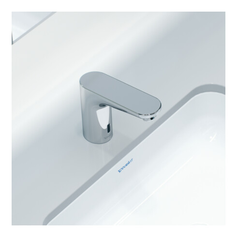Duravit Infrarot-Waschtischarmatur Sensor 1 Batt., Ausl. 122mm, Temp.-Reg., chrom