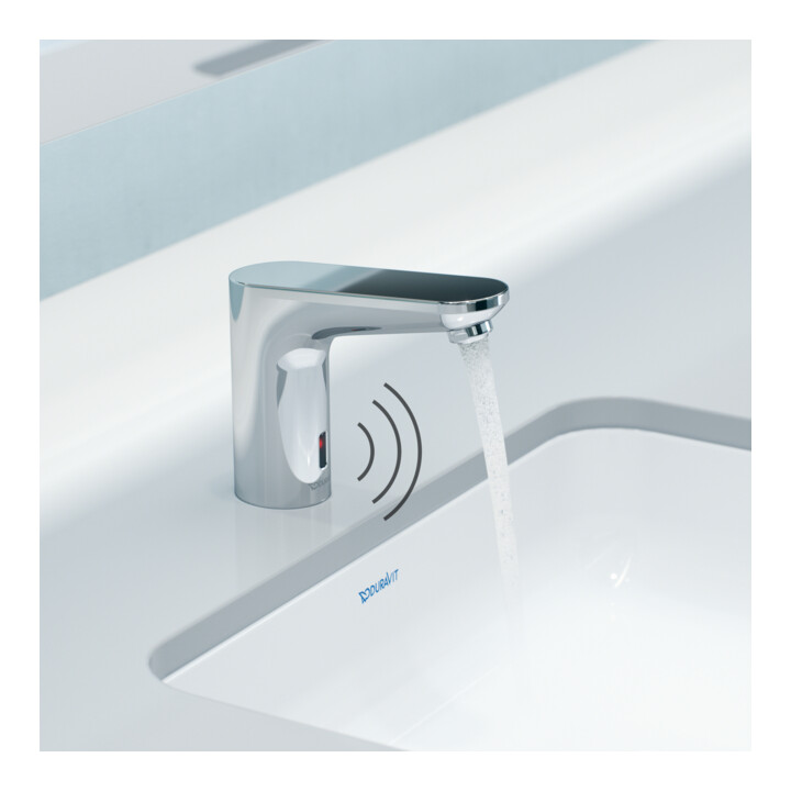 Duravit Infrarot-Waschtischarmatur Sensor 1 Netzt, A 122mm, Wassertemp. vor., chr