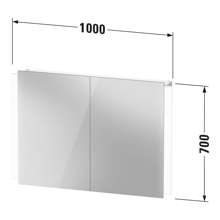 Duravit Ketho.2 Armoire miroir LED, blanc, 100x15,7x70 cm, avec éclairage lavabo
