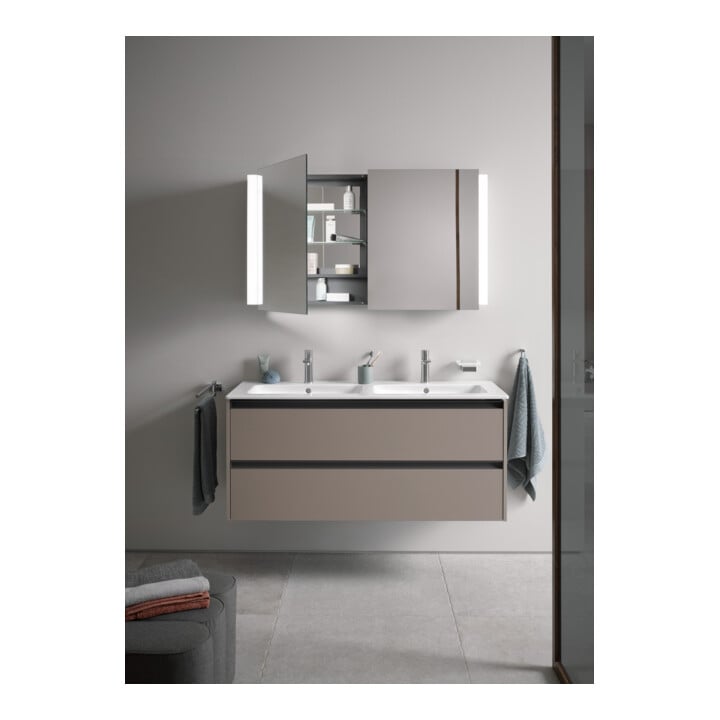 Duravit Ketho.2 Armoire miroir LED, blanc, 120x15,7x70 cm, avec éclairage lavabo