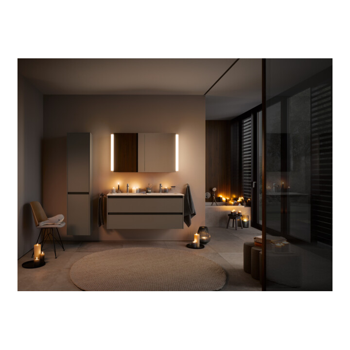 Duravit Ketho.2 Armoire miroir LED, blanc, 120x15,7x70 cm, avec éclairage lavabo