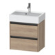 Duravit Ketho.2 Compact Meuble sous-lavabo 58,4x39x54,9 cm, 2 tiroirs, suspendu, blanc marbré-1