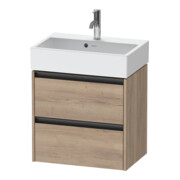 Duravit Ketho.2 Compact Meuble sous-lavabo 58,4x39x54,9 cm, 2 tiroirs, suspendu, blanc marbré