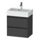 Duravit Ketho.2 Compact meuble sous lavabo 58,4x39x54,9 cm, 2 tiroirs, suspendu, graphite mat-1