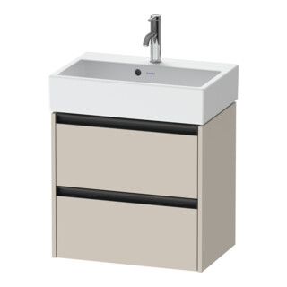 Duravit Ketho.2 Compact meuble sous-lavabo 58,4x39x54,9 cm, 2 tiroirs, suspendu, Taupe