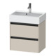 Duravit Ketho.2 Compact meuble sous-lavabo 58,4x39x54,9 cm, 2 tiroirs, suspendu, Taupe-1