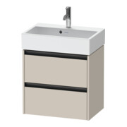 Duravit Ketho.2 Compact meuble sous-lavabo 58,4x39x54,9 cm, 2 tiroirs, suspendu, Taupe