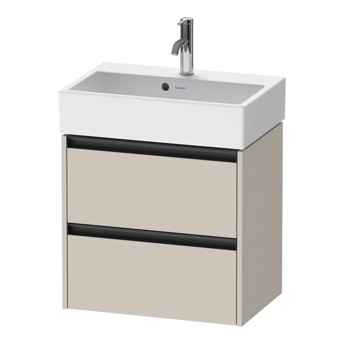 Duravit Ketho.2 Compact meuble sous-lavabo 58,4x39x54,9 cm, 2 tiroirs, suspendu, Taupe