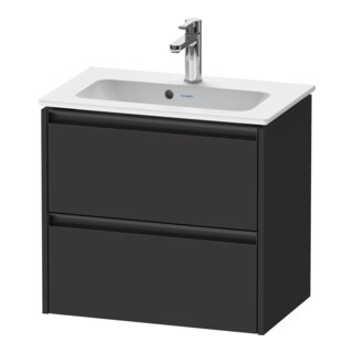 Duravit Ketho.2 Compact Meuble sous lavabo 61x39 cm, graphite mat, 2 tiroirs, suspendu