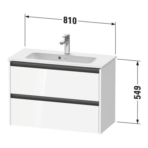 Duravit Ketho.2 Compact meuble sous-lavabo 81x39 cm, blanc mat, 2 tiroirs, suspendu