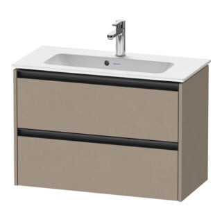Duravit Ketho.2 Compact Meuble sous-lavabo 81x39 cm, gris, 2 tiroirs, suspendu