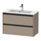 Duravit Ketho.2 Compact Meuble sous-lavabo 81x39 cm, gris, 2 tiroirs, suspendu-1