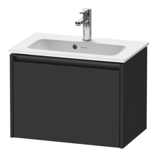 Duravit Ketho.2 Compact meuble sous-vasque 61x39 cm, graphite mat, 1 tiroir, suspendu