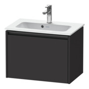 Duravit Ketho.2 Compact meuble sous-vasque 61x39 cm, graphite mat, 1 tiroir, suspendu
