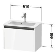 Duravit Ketho.2 Compact meuble sous-vasque 61x39 cm, lin, 1 tiroir, suspendu-3