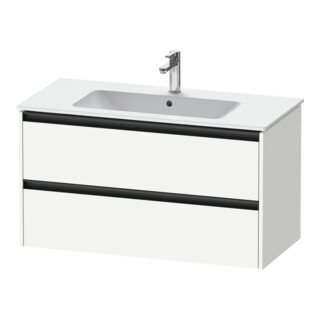 Duravit Ketho.2 Meuble sous lavabo 101x48 cm, blanc mat, 2 tiroirs, suspendu