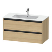 Duravit Ketho.2 Meuble sous lavabo 101x48 cm, œuf naturel, 2 tiroirs, suspendu