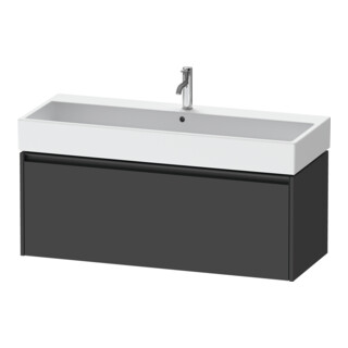 Duravit Ketho.2 Meuble sous lavabo 118,4x46 cm, graphite mat, 1 tiroir, suspendu