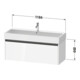 Duravit Ketho.2 Meuble sous lavabo 118,4x46 cm, graphite mat, 1 tiroir, suspendu-3