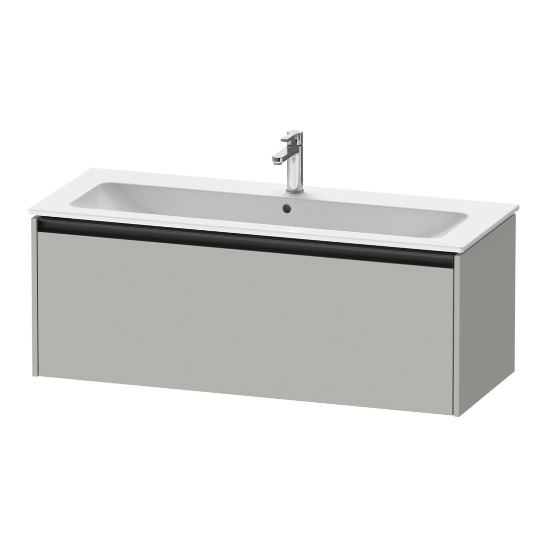 Duravit Ketho.2 Meuble sous lavabo 121x48 cm, béton gris, 1 tiroir, suspendu
