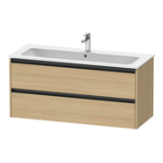 Duravit Ketho.2 Meuble sous lavabo 121x48 cm, chêne naturel, 2 tiroirs, suspendu