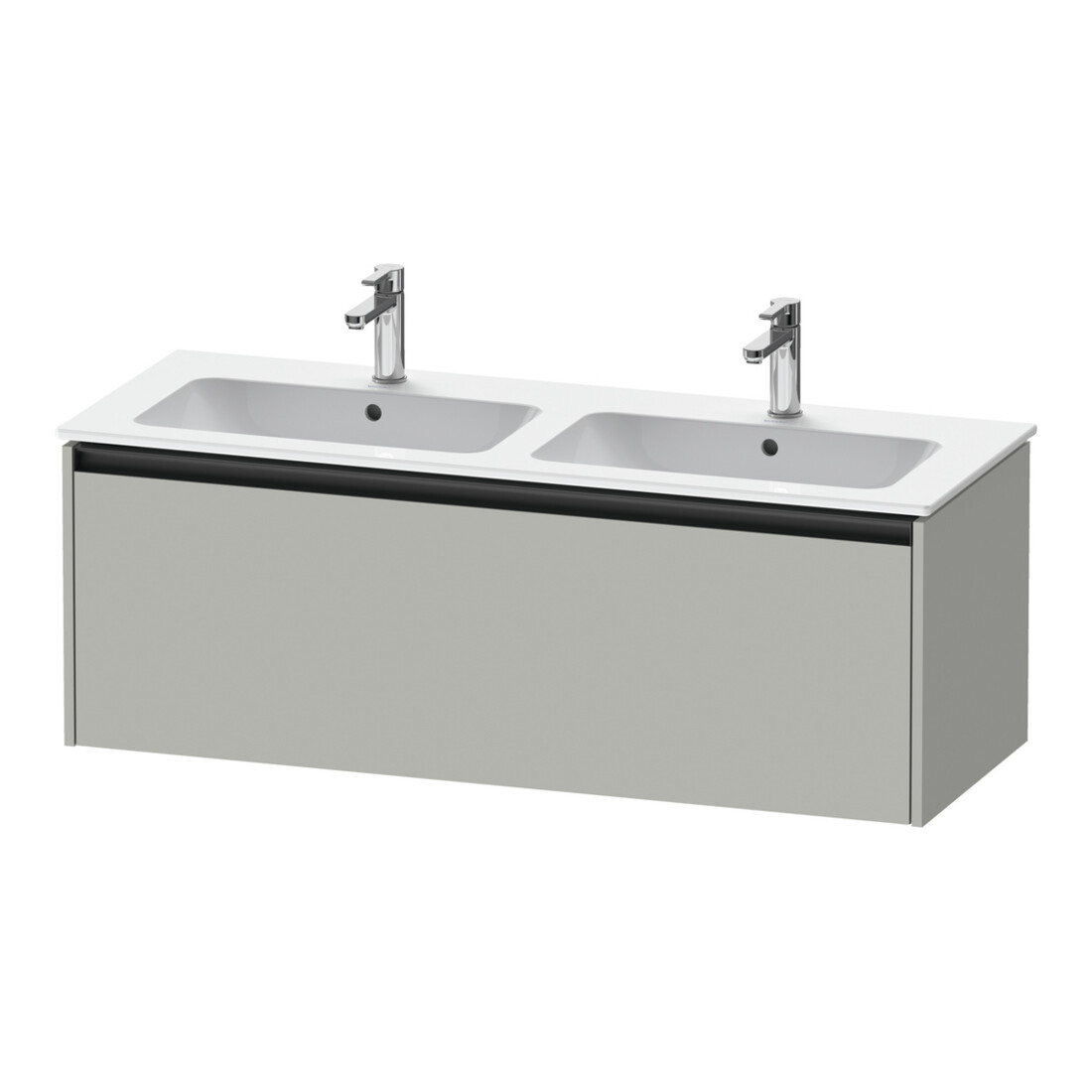 Duravit Ketho.2 Meuble sous lavabo 128x48x44cm, 1 tiroir, suspendu, béton grisé