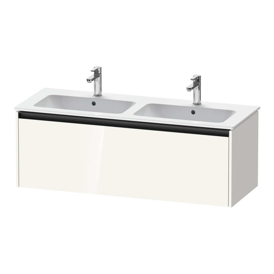 Duravit Ketho.2 meuble sous-lavabo 128x48x44cm, 1 tiroir, suspendu, blanc brillant