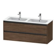 Duravit Ketho.2 Meuble sous lavabo 128x48x55 cm, 2 tiroirs, suspendu, noyer foncé