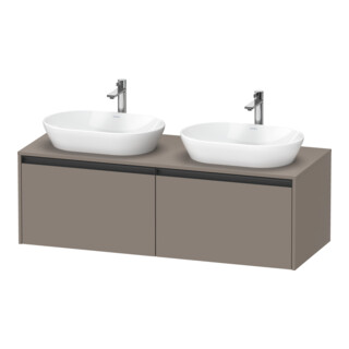 Duravit Ketho.2 Meuble sous lavabo 140x55 cm, blanc brillant, 2 tiroirs, suspendu