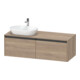 Duravit Ketho.2 meuble sous-lavabo 140x55 cm, G gauche, marbre œuf, 2 tiroirs, suspendu-1