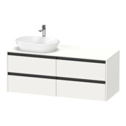 Duravit Ketho.2 Meuble sous lavabo 140x55 cm, L P, blanc mat, 4 tiroirs, suspendu