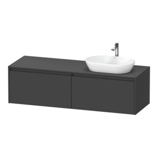 Duravit Ketho.2 Meuble sous lavabo 160x55 cm, droite, graphite mat, 2 tiroirs, suspendu